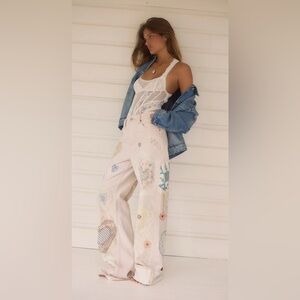 We The Free Tinsley Printed Jeans heirloom ivory hearts